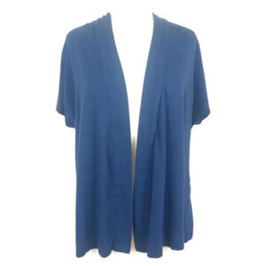 Lane Bryant Fun & Flirty Cotton Soft Blend Open Front Cardigan 14 Blue Light